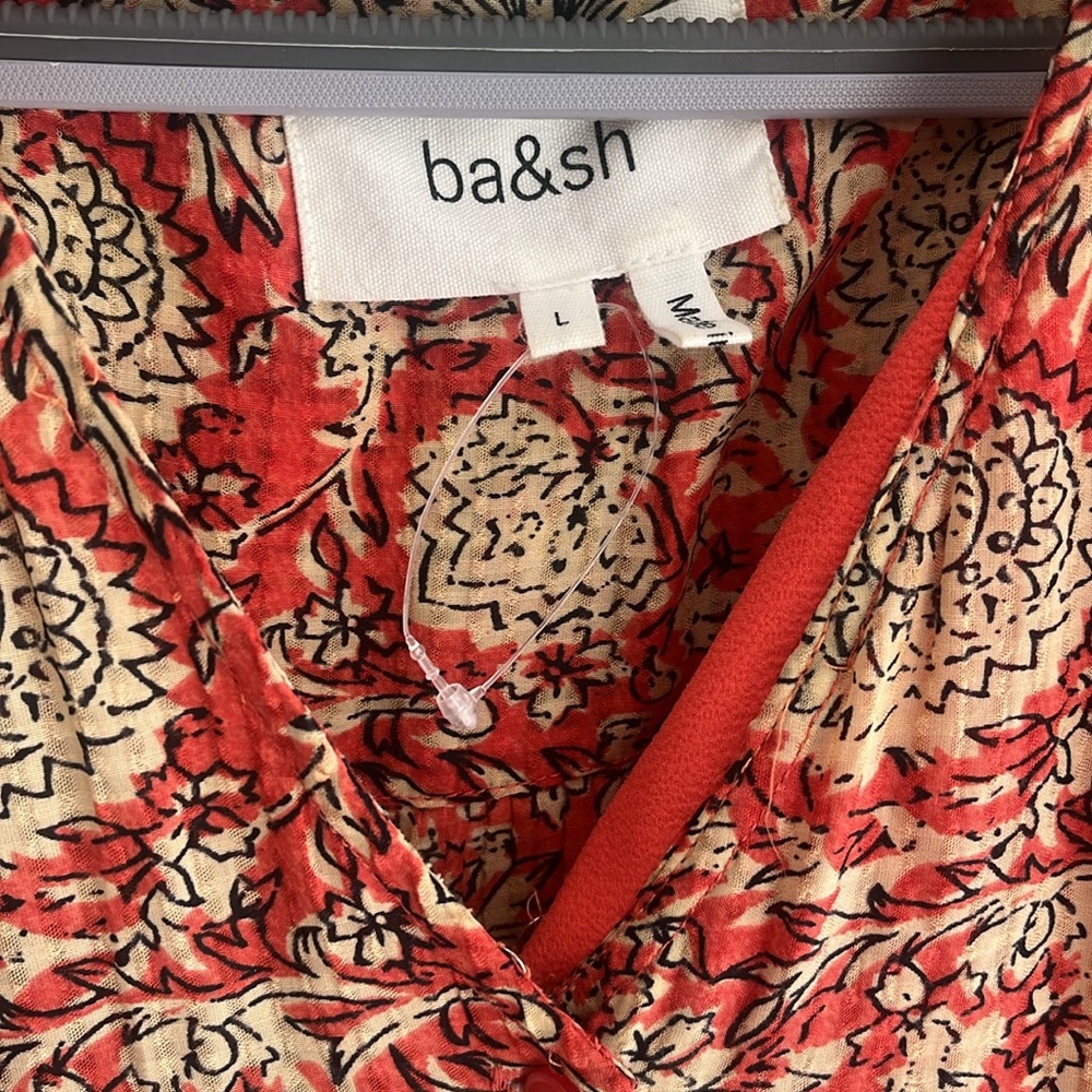 ba&sh Red and Gold Patterned Dress - Picture 2 of 14